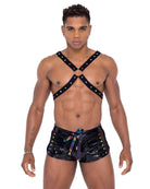 Men’s Pride Mesh Vinyl Black Runner Shorts