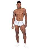 Men’s Pride Mesh Vinyl White Runner Shorts