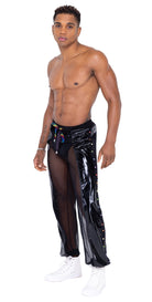 Men’s Pride Vinyl Black Mesh & Mesh Joggers