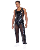 Men’s Pride Vinyl Mesh & Mesh Joggers in Black