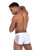Men’s Pride White Mesh Vinyl Runner Shorts